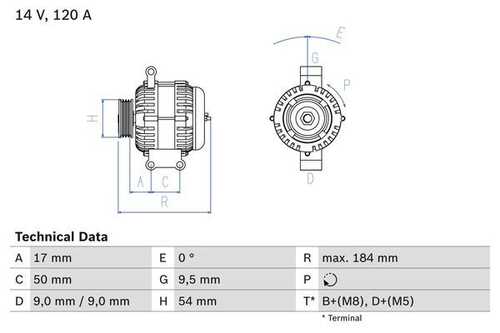 Генератор BOSCH 0986083280