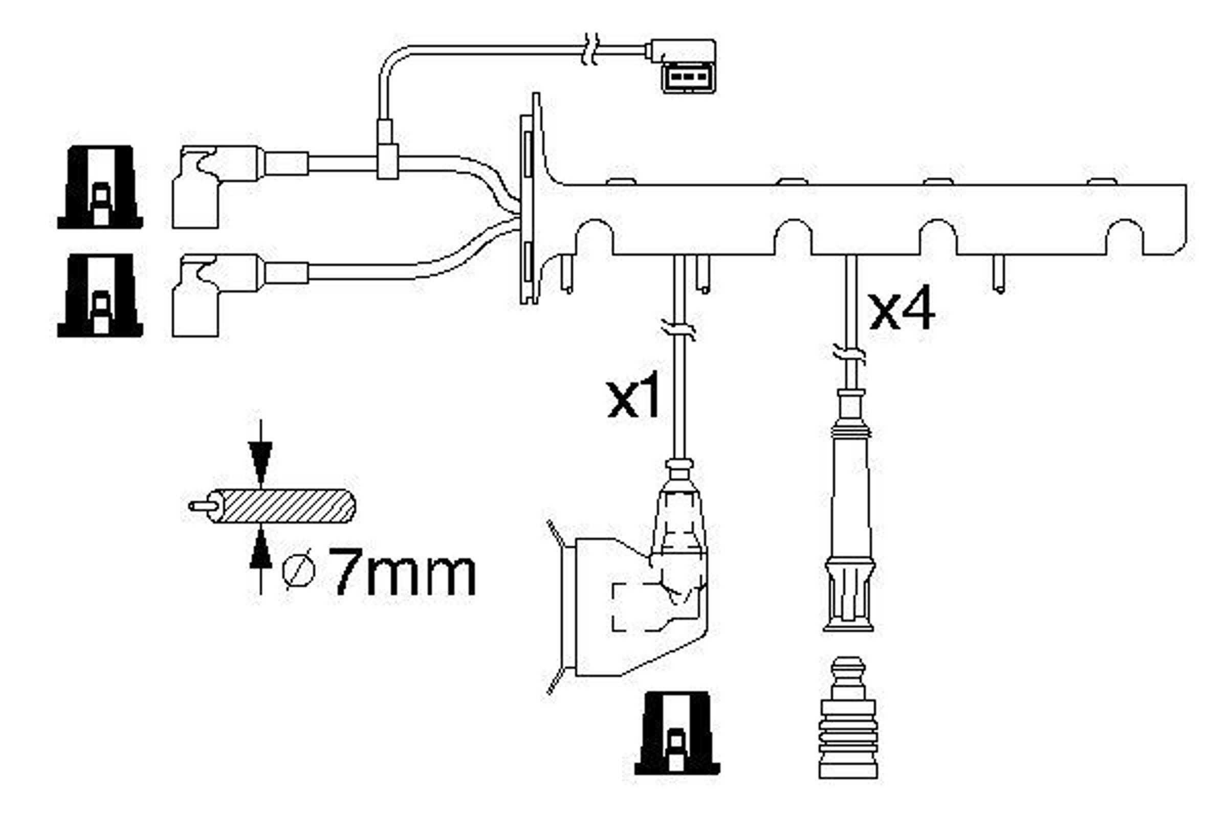 Комплект проводов зажигания BOSCH 0986356325
