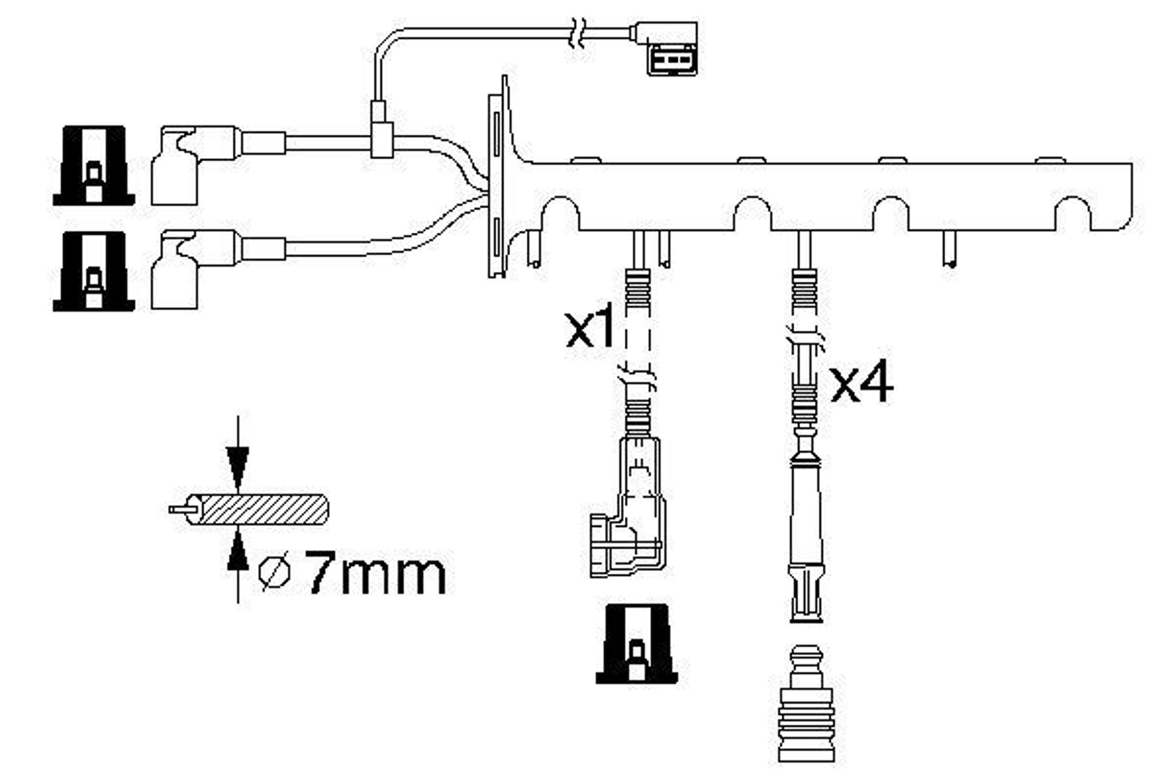 Комплект проводов зажигания BOSCH 0986356328