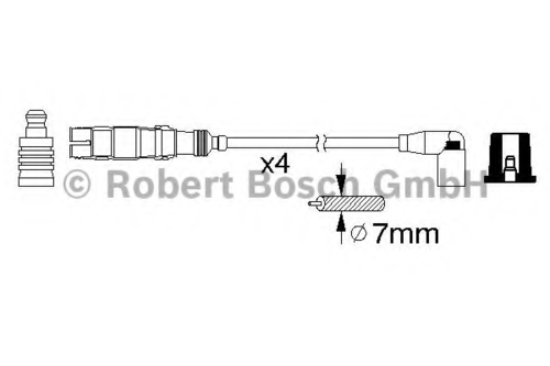 Фото 1 0986356359 BOSCH Комплект проводов зажигания