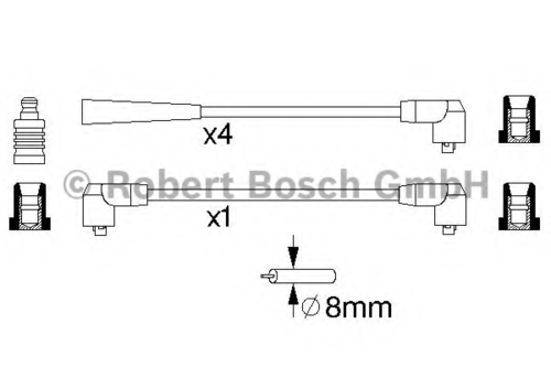 Фото 1 0986356726 BOSCH Комплект проводов зажигания