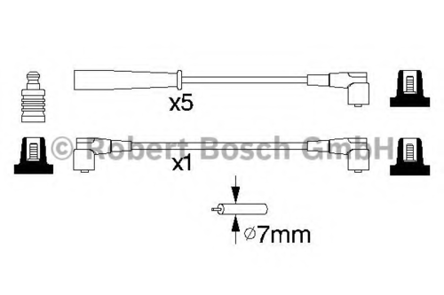 Фото 1 0986356753 BOSCH Комплект проводов зажигания