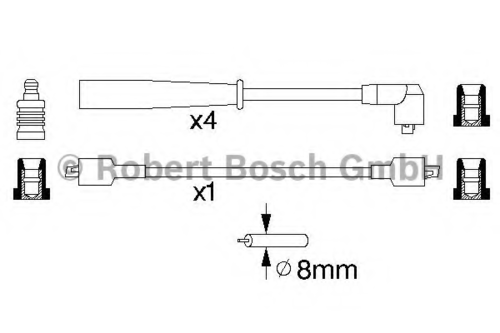 Фото 1 0986356774 BOSCH Комплект проводов зажигания