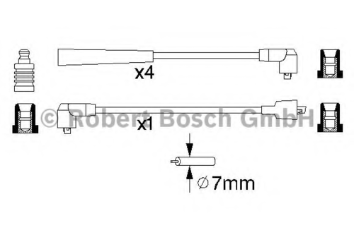 Фото 1 0986356841 BOSCH Комплект проводов зажигания