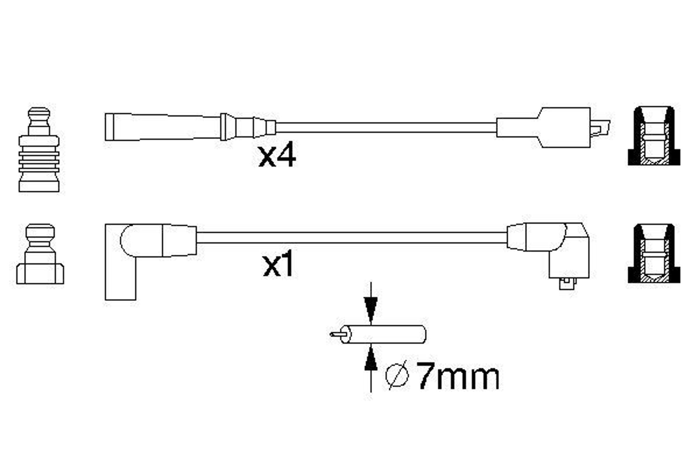 Комплект проводов зажигания BOSCH 0986356866
