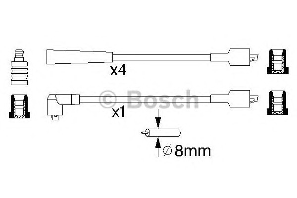 Комплект проводов зажигания BOSCH 0986356868