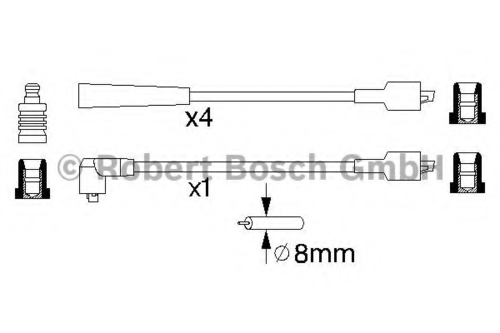 Фото 1 0986356868 BOSCH Комплект проводов зажигания