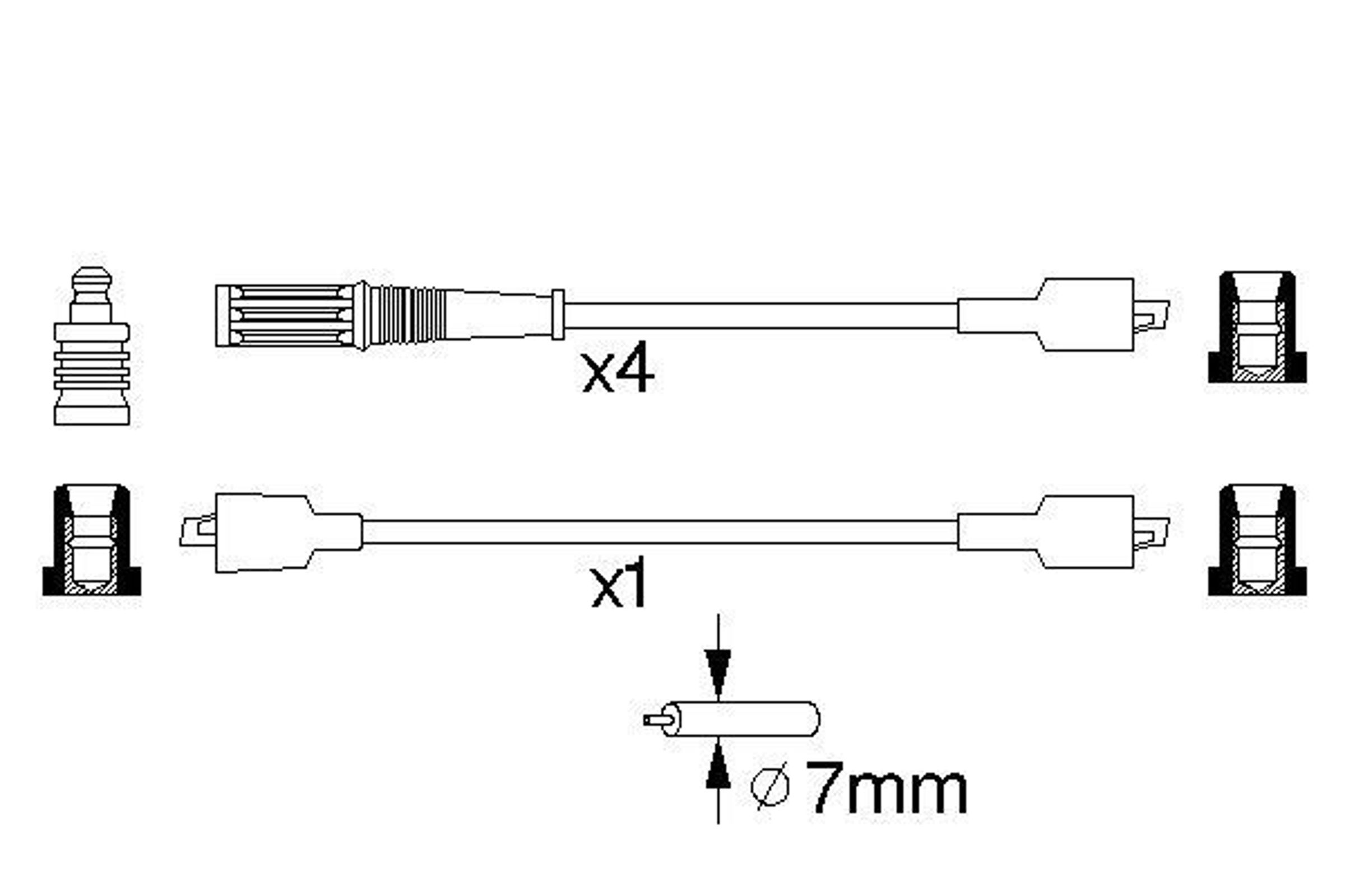 Комплект проводов зажигания BOSCH 0986357084