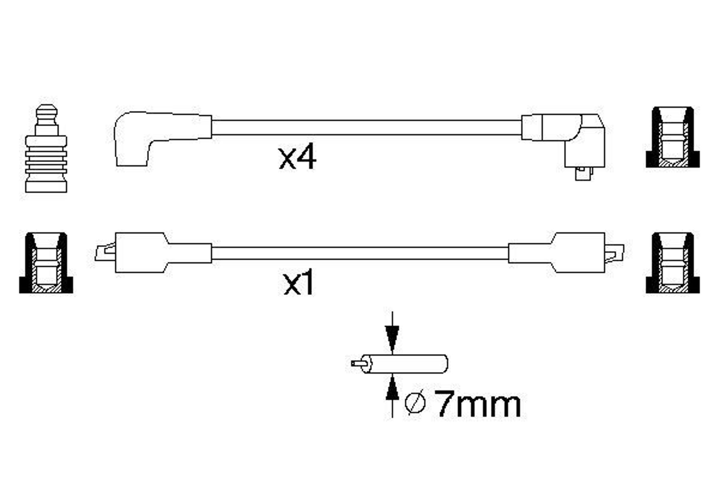 Комплект проводов зажигания BOSCH 0986357095