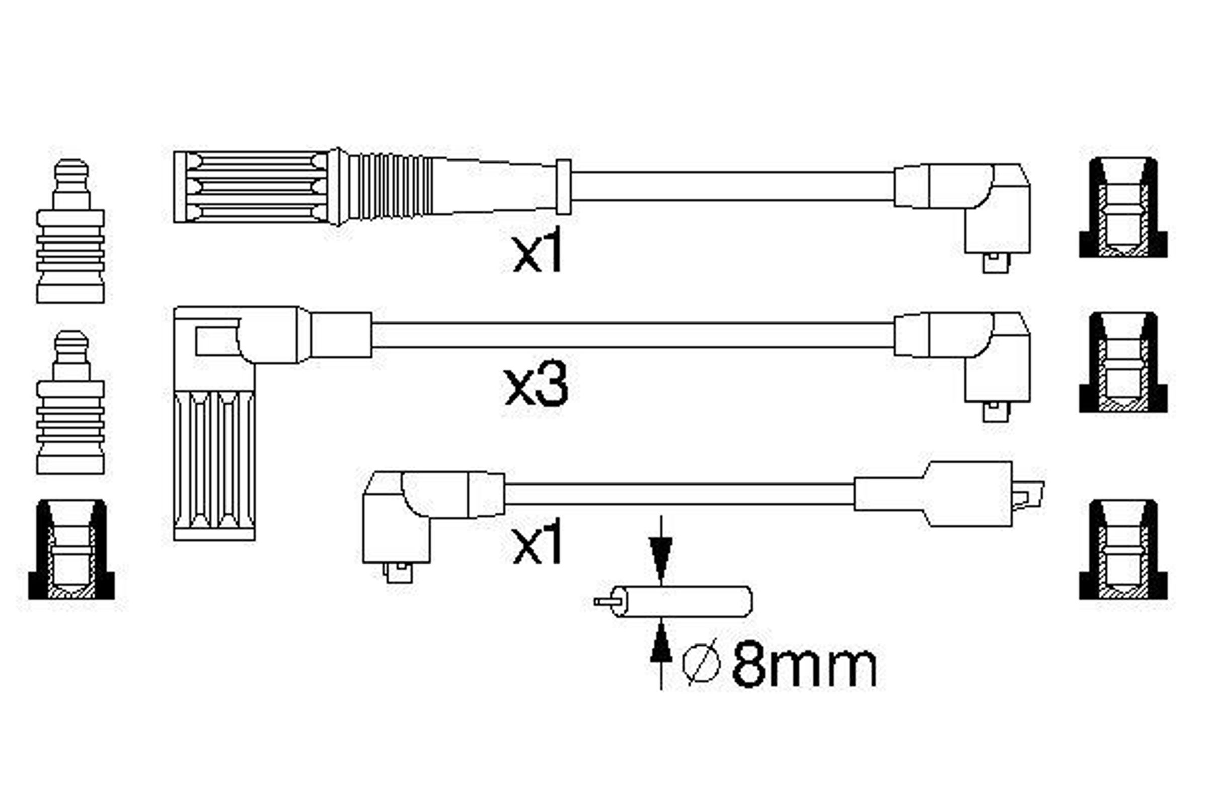 Комплект проводов зажигания BOSCH 0986357119