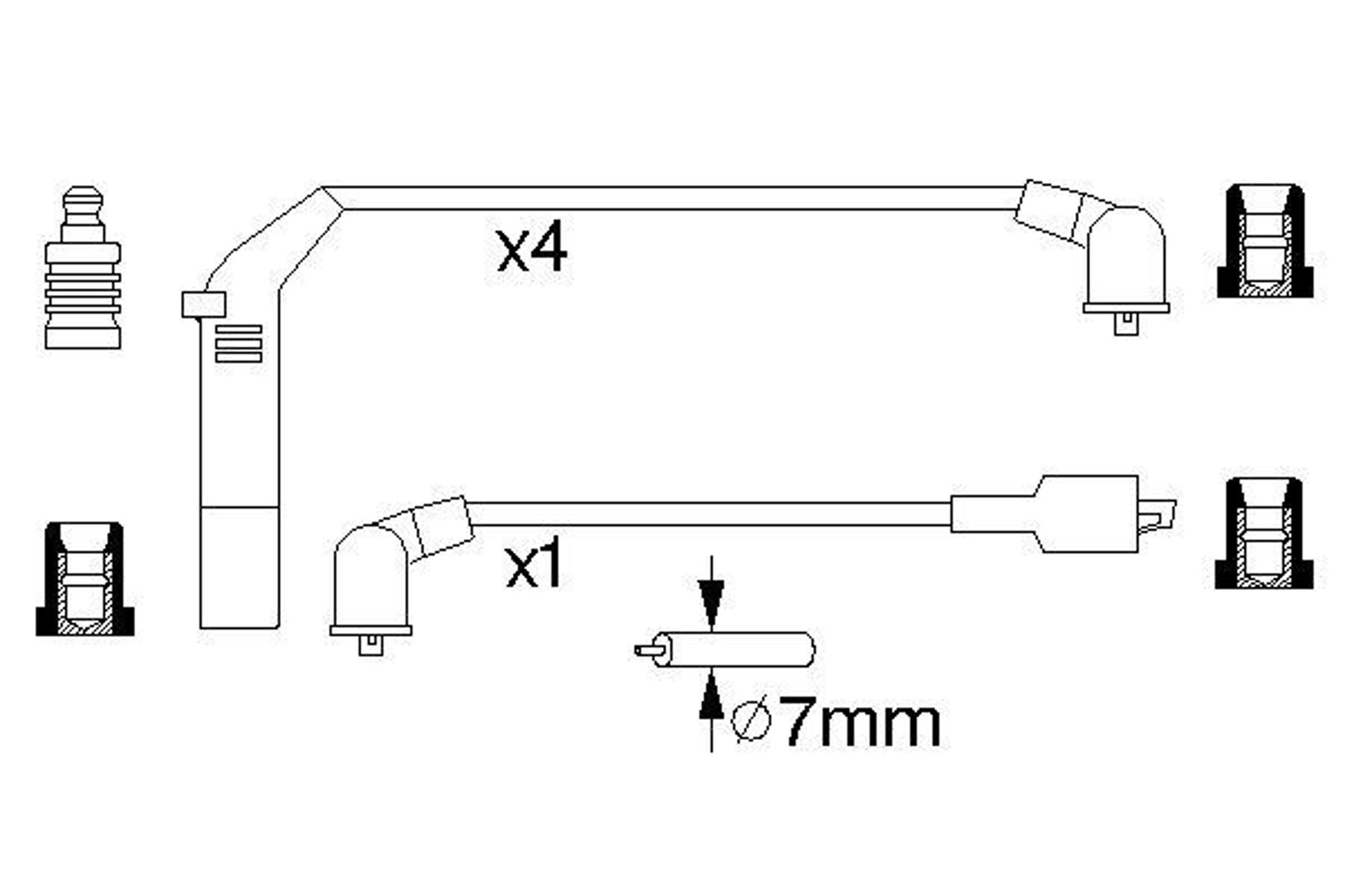 Комплект проводов зажигания BOSCH 0986357142
