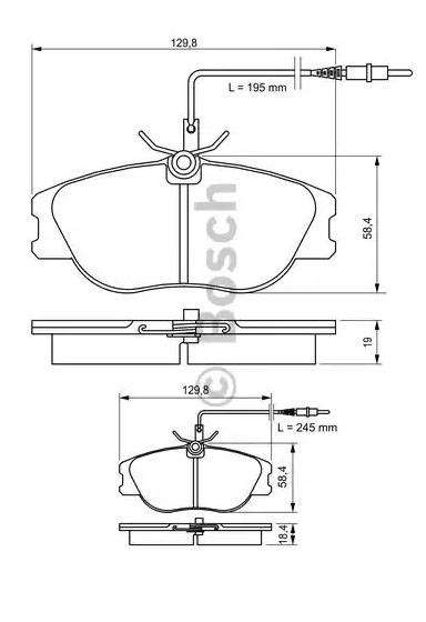 0986424033 BOSCH Тормозные колодки