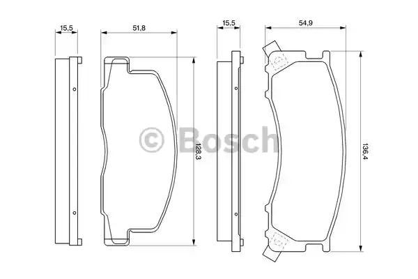 Комплект тормозных колодок дискового тормоза BOSCH 0986424183