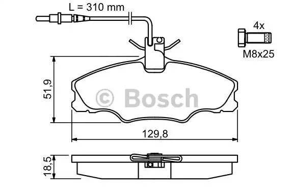 0986424227 BOSCH Тормозные колодки