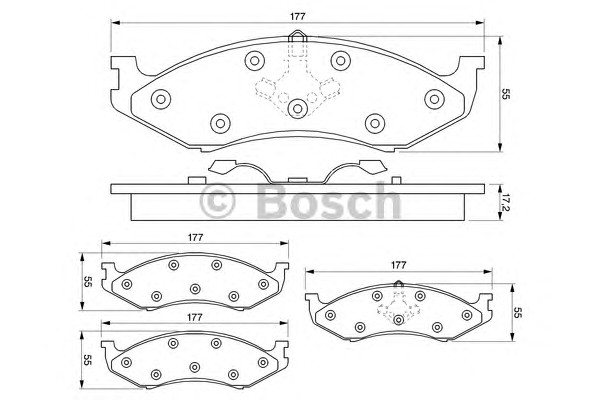 Комплект тормозных колодок дискового тормоза BOSCH 0986424284