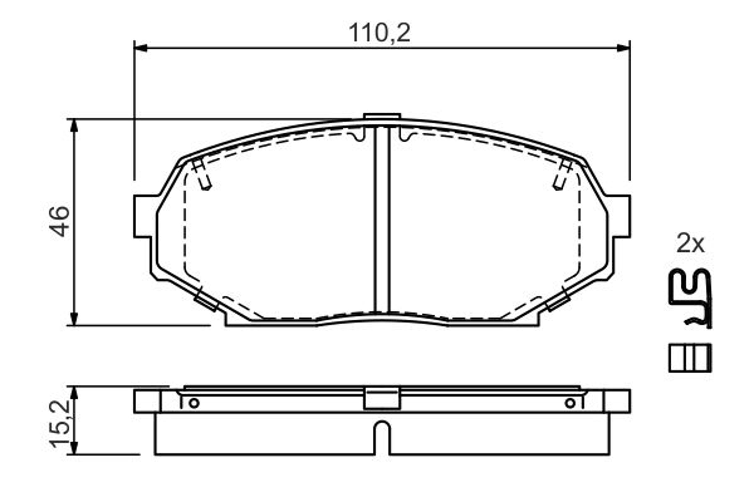Колодки тормозные дисковые BOSCH 0986424303