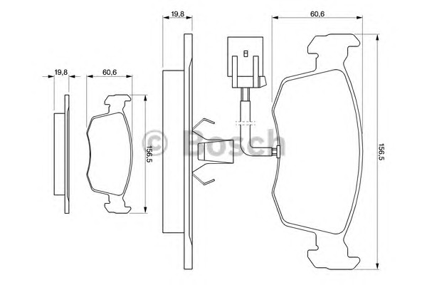 Комплект тормозных колодок дискового тормоза BOSCH 0986424352