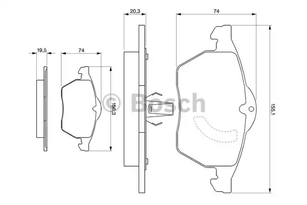 0986424360 BOSCH Тормозные колодки