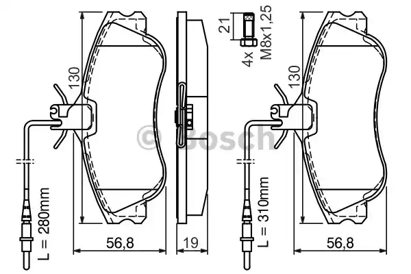 0986424414 BOSCH Тормозные колодки