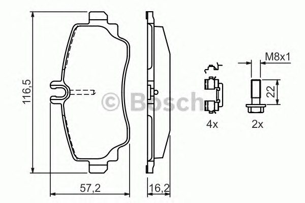 Тормозные колодки BOSCH 0986424469