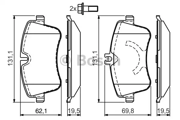 0986424517 BOSCH Тормозные колодки