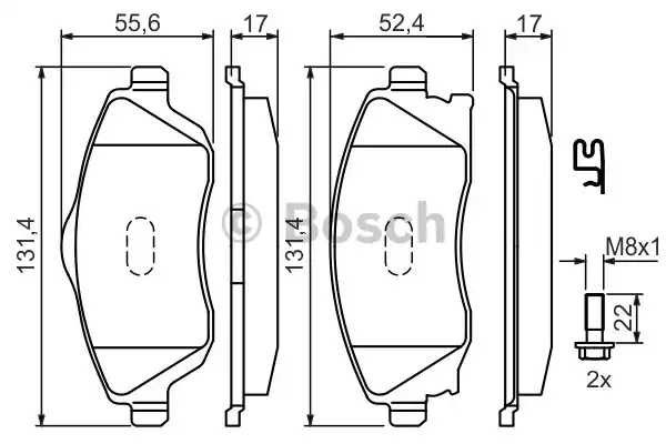 0986424527 BOSCH Тормозные колодки