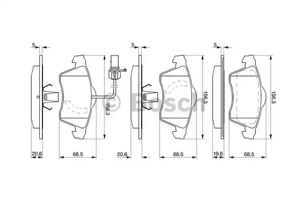 0986424537 BOSCH Тормозные колодки