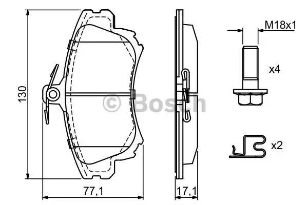 0986424541 BOSCH Тормозные колодки