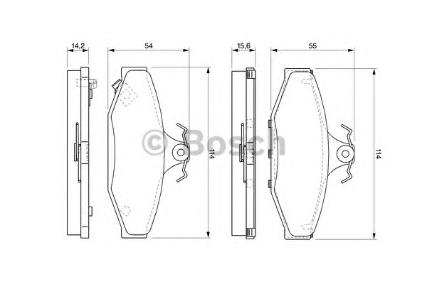 Комплект тормозных колодок дискового тормоза BOSCH 0986424561