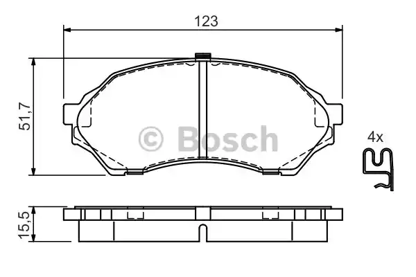 Комплект тормозных колодок дискового тормоза BOSCH 0986424610