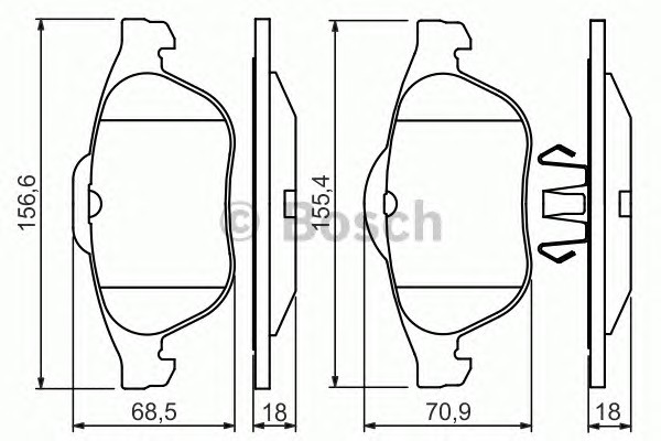 0986424616 BOSCH Тормозные колодки