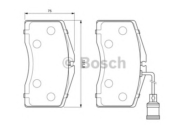 Комплект тормозных колодок дискового тормоза BOSCH 0986424664