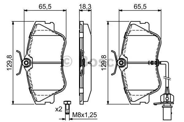 Тормозные колодки BOSCH 0986424672