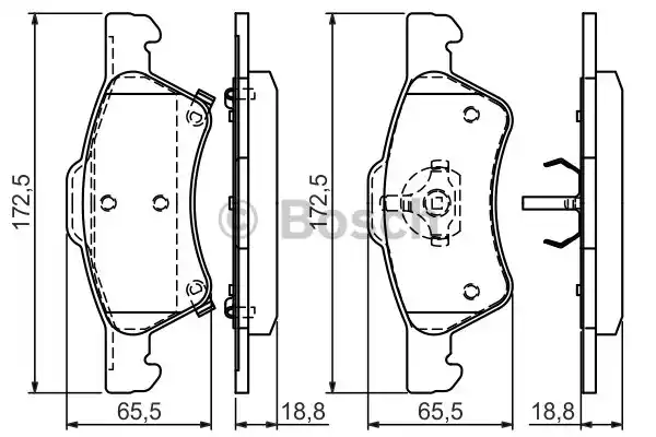 Тормозные колодки BOSCH 0986424765