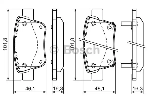 0986424798 BOSCH Тормозные колодки