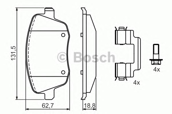 Тормозные колодки BOSCH 0986424829