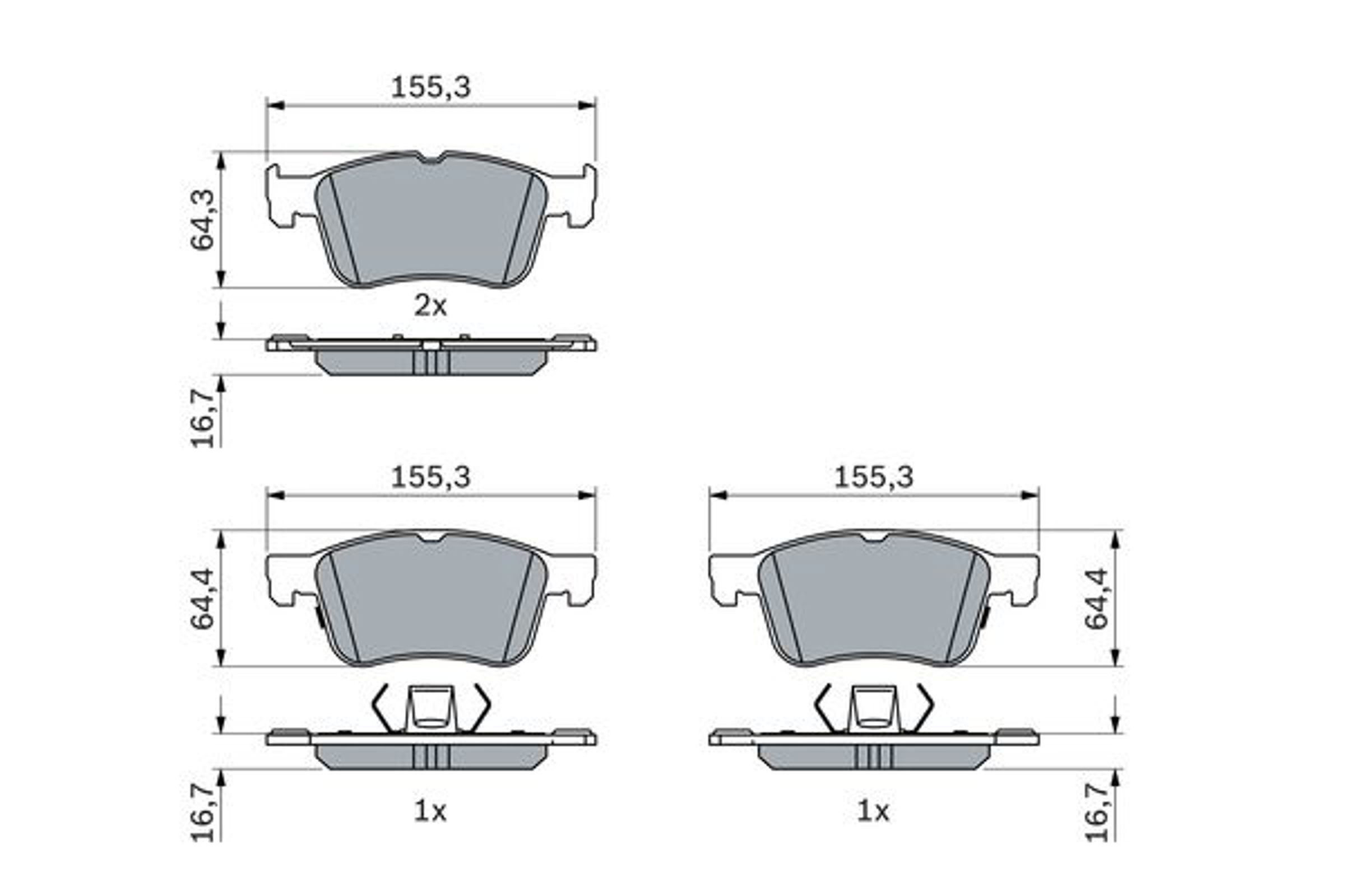 Тормозные колодки перед ford escape (4g)/focus iv/ kuga iii BOSCH 0986424885