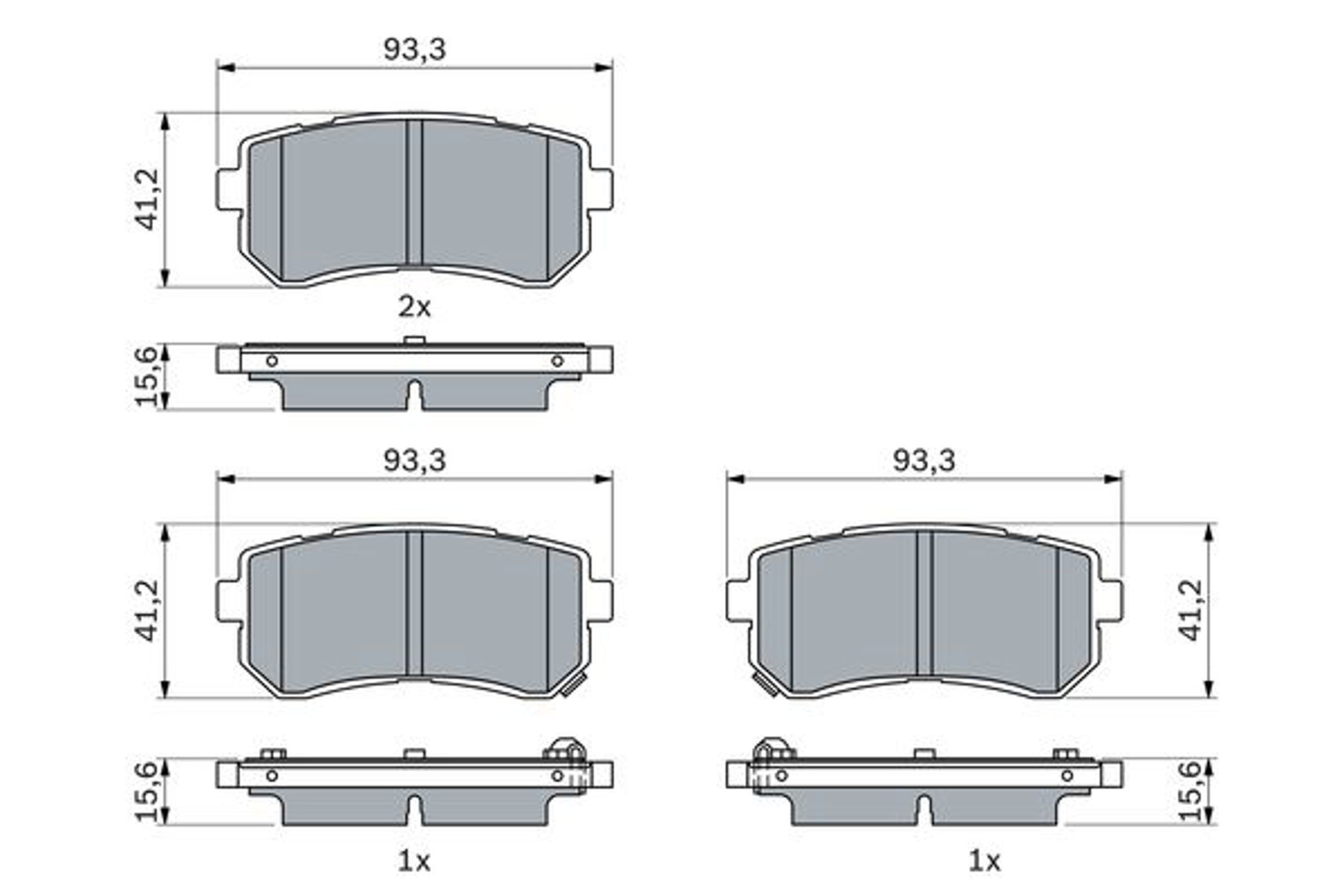 Дисковые колодки задние BOSCH 0986424956