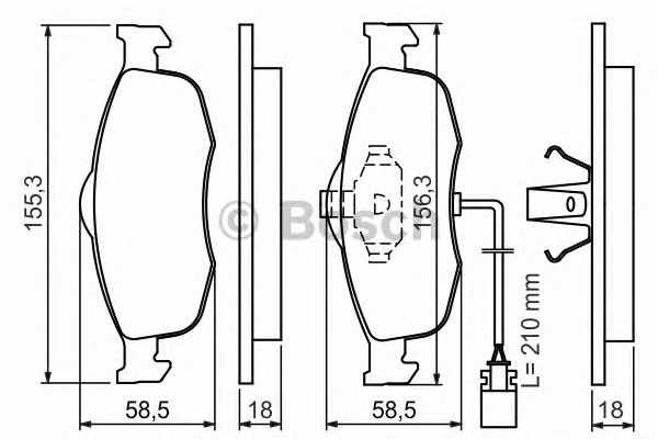 0986460971 BOSCH Тормозные колодки