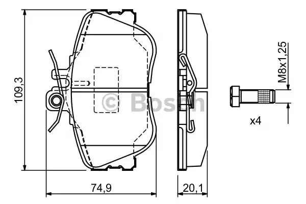 0986460977 BOSCH Тормозные колодки