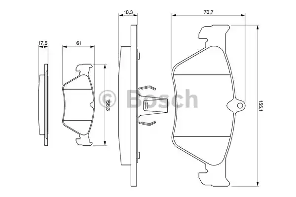 Тормозные колодки BOSCH 0986461129