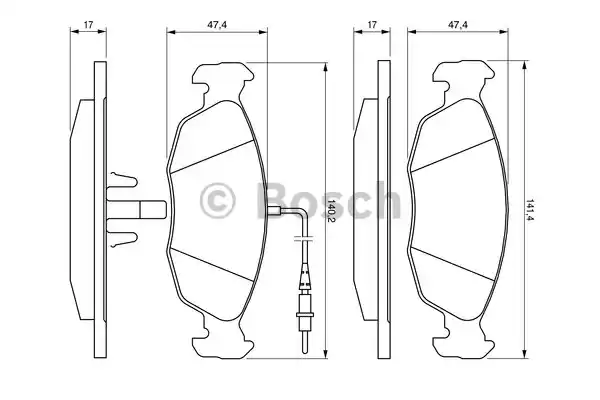 0986461764 BOSCH Тормозные колодки