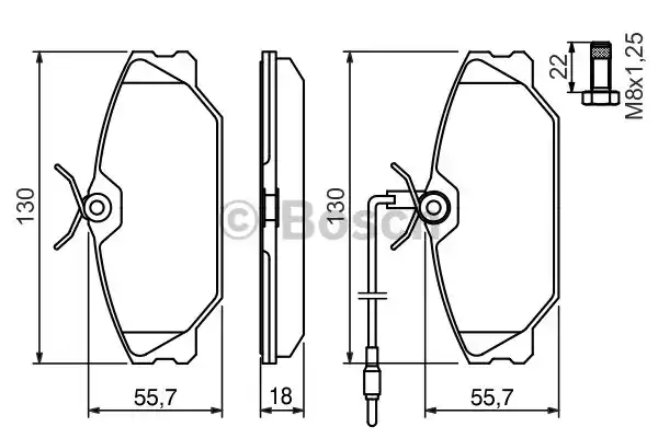 0986461765 BOSCH Тормозные колодки