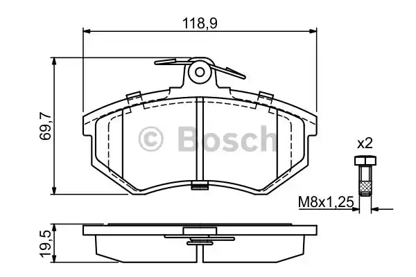 0986466700 BOSCH Тормозные колодки