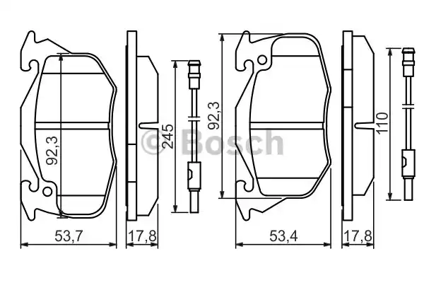 0986469860 BOSCH Тормозные колодки