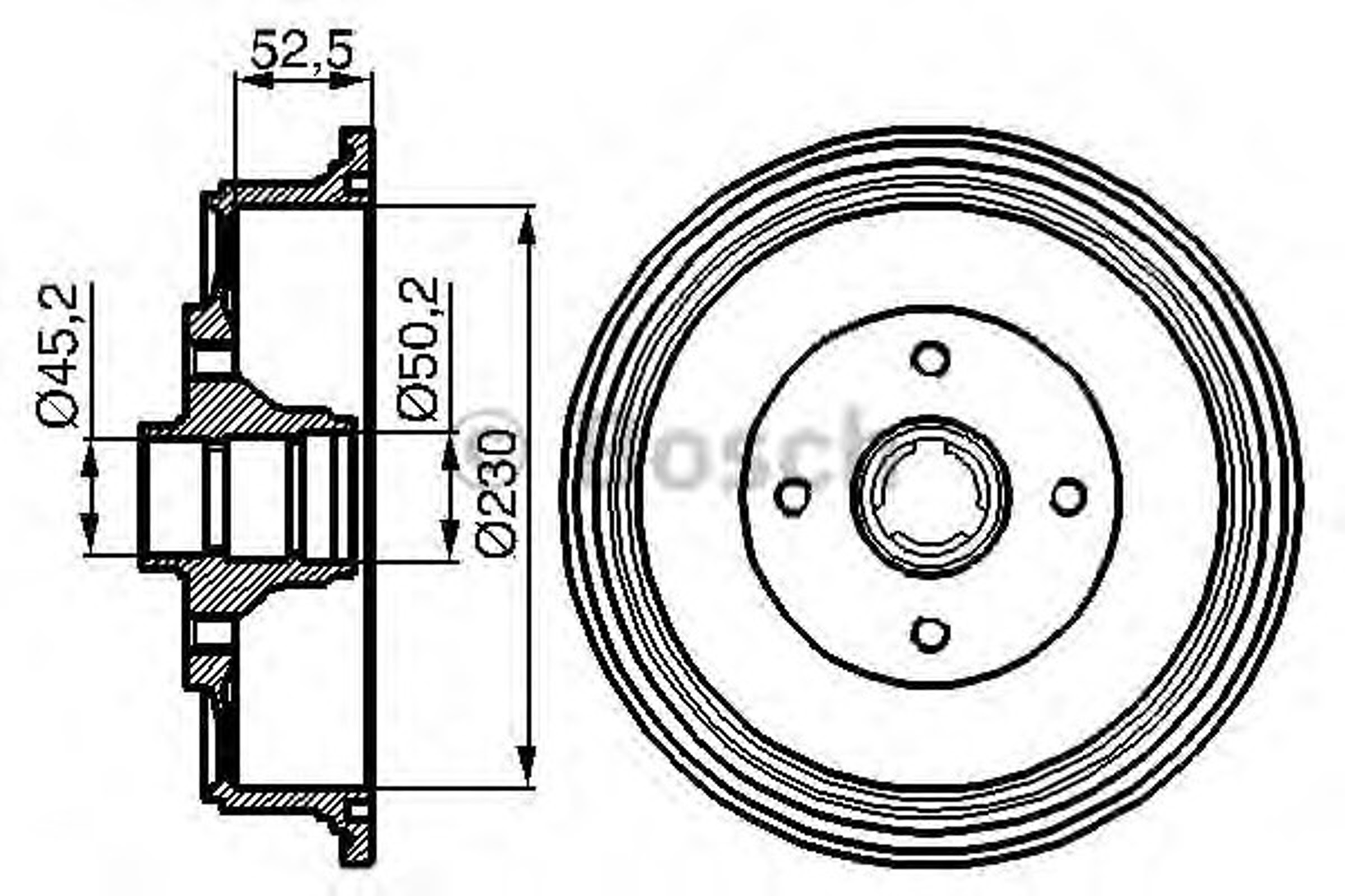 0986477052 BOSCH Барабан тормозной