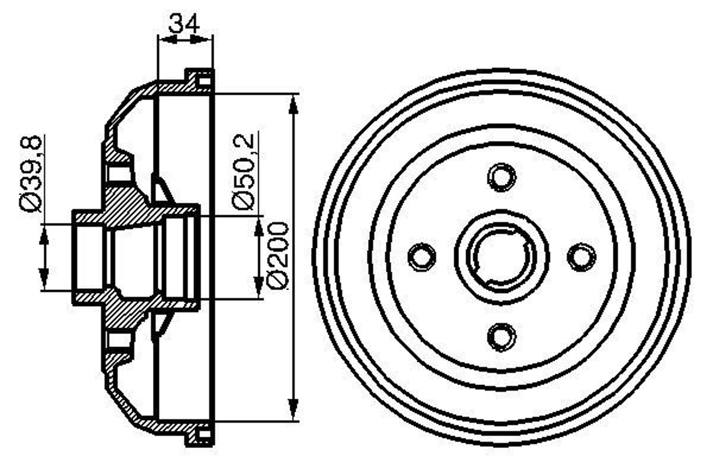 Барабан тормозной BOSCH 0986477056