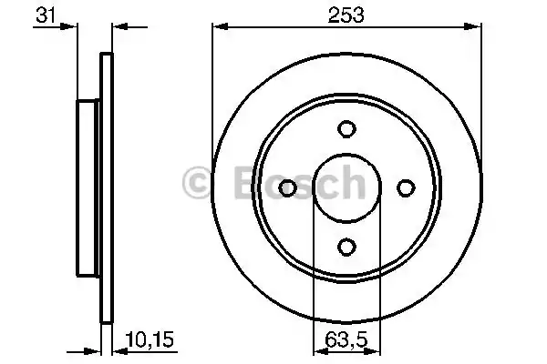 0986478344 BOSCH Тормозные диски