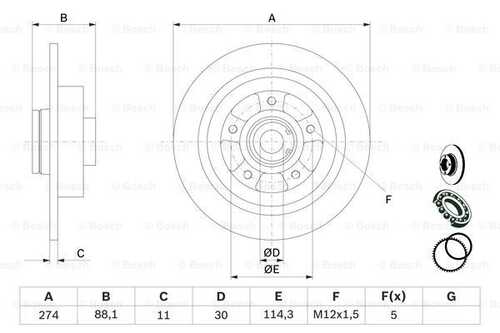 0986479009 BOSCH Тормозные диски