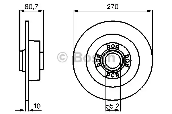 0986479196 BOSCH Тормозной диск